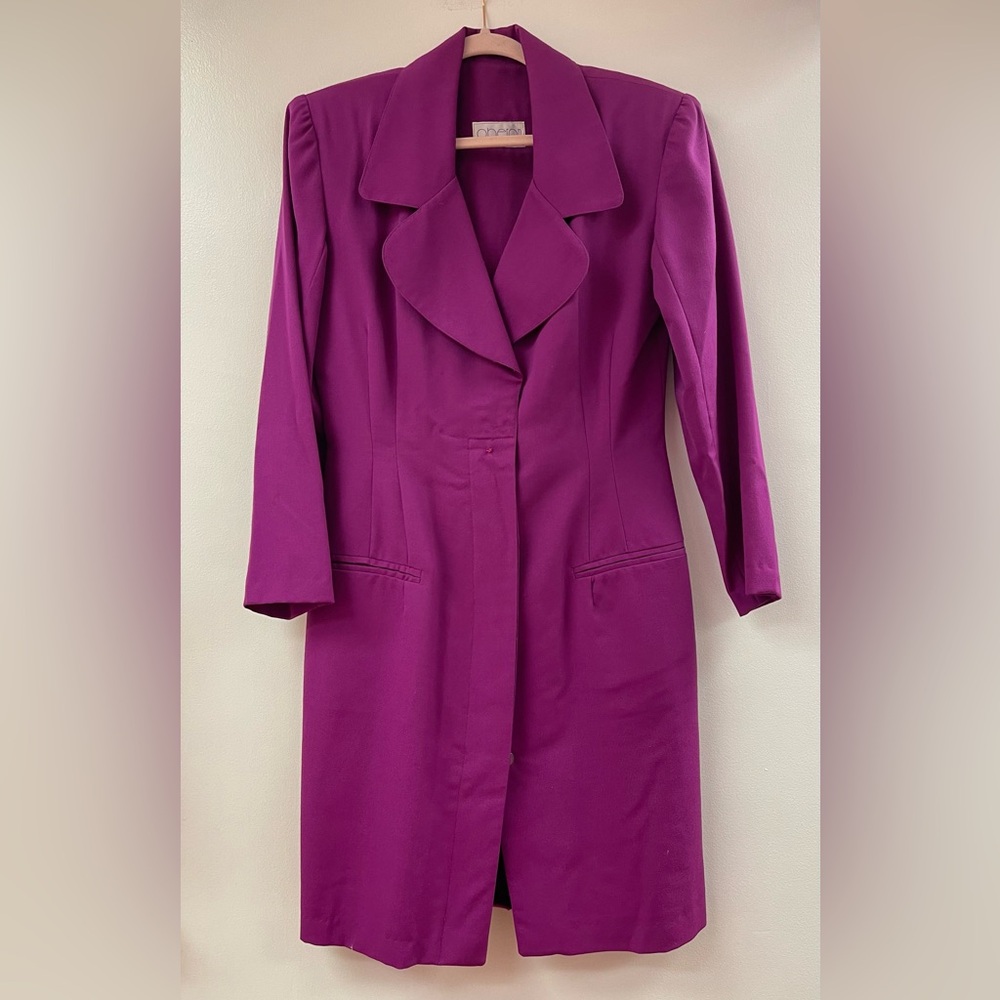 Vintage Oberon Magenta Jacket Coat Dress L